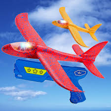 Indoor Outdoor Foam Glider Catapult Gun Plane Toy for Girls Boys